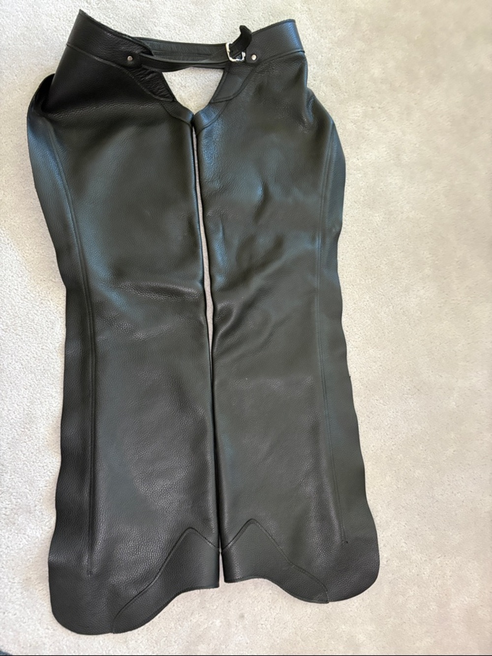 Black Leather Riding Chaps